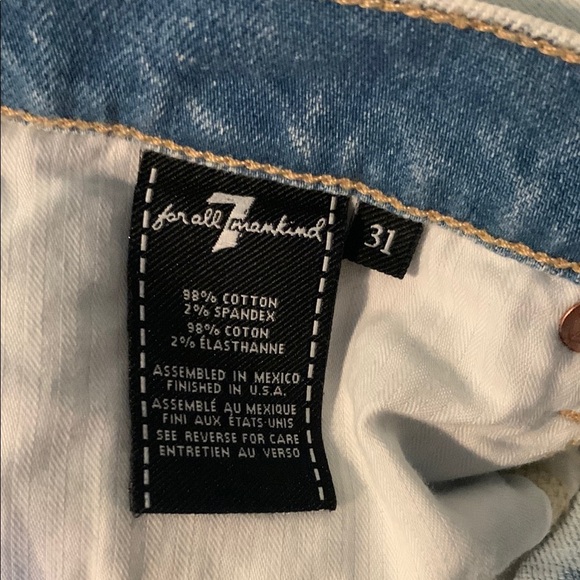 7 For All Mankind White Knee-Length Pencil Skirt - Picture 3 of 4